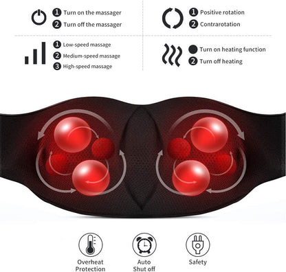 Demurae Knead Pro — Wrap-Around Shiatsu Neck & Back Massager with Heat