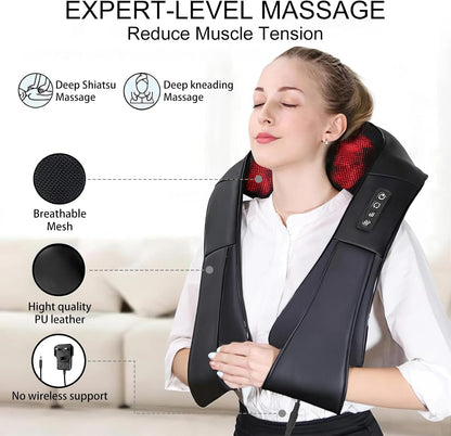 Demurae Knead Pro — Wrap-Around Shiatsu Neck & Back Massager with Heat